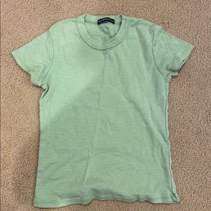 Brandy Melville lime green striped tee